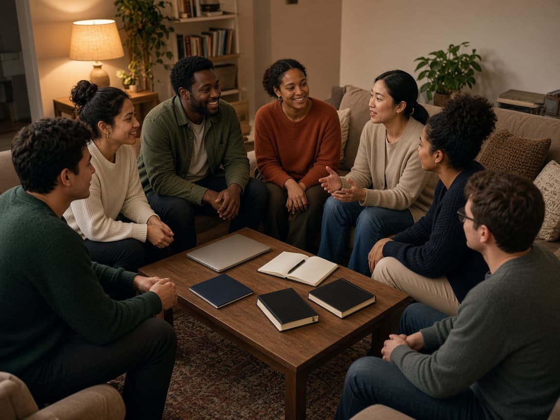 Young adults from diverse communities connecting together