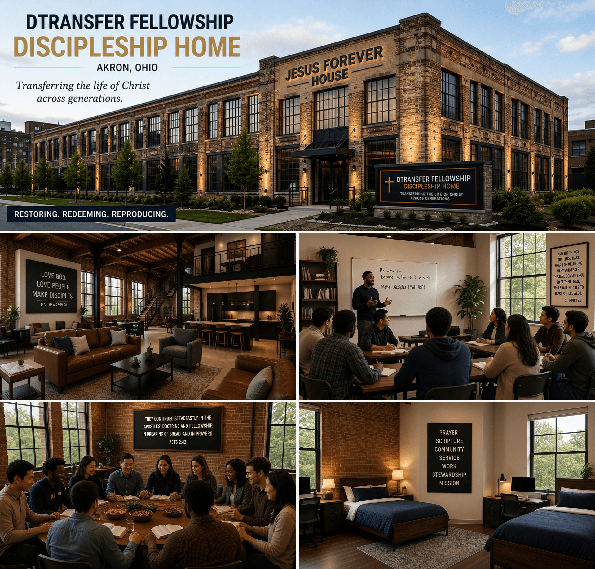 Vision rendering of the Dtransfer Discipleship House, a provisional residential discipleship home in Akron, Ohio